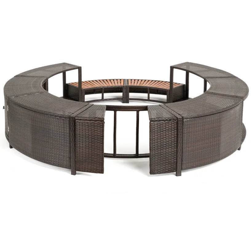 ENTOURAGE ROTIN MARRON SPA GONFLABLE Diam. 180cm 2 ENTOURAGE ROTIN MARRON SPA GONFLABLE Diam. 180cm – Image 2