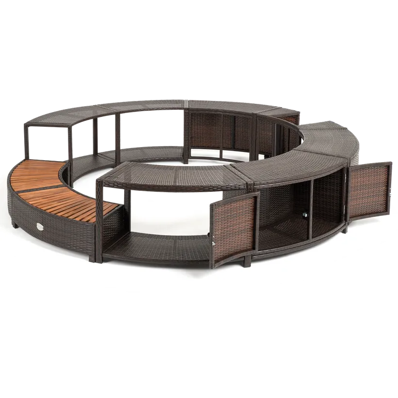 ENTOURAGE ROTIN MARRON SPA GONFLABLE Diam. 180cm 1 ENTOURAGE ROTIN MARRON SPA GONFLABLE Diam. 180cm