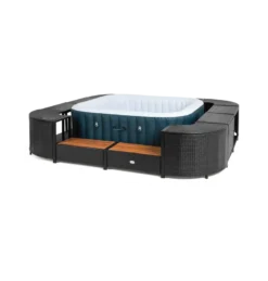 ENTOURAGE ROTIN NOIR SPA GONFLABLE 188x188cm