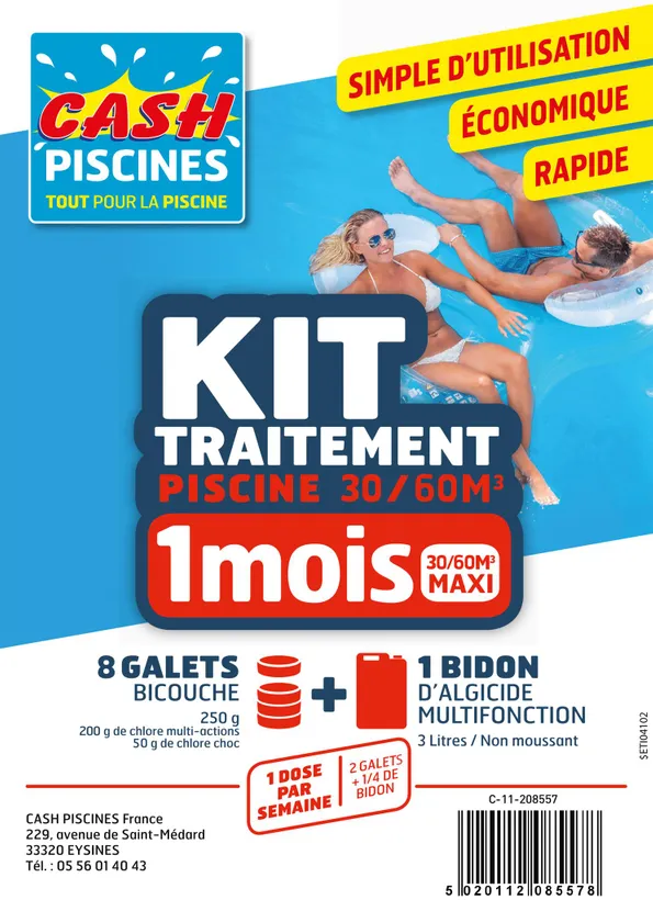 KIT TRAITEMENT PISCINE HORS-SOL 1 MOIS 30-60M3 1 KIT TRAITEMENT PISCINE HORS-SOL 1 MOIS 30-60M3