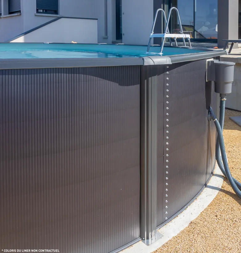 PISCINE ACIER 6,10x3,75 H 1,32 GRAPHITE 4 PISCINE ACIER 6,10x3,75 H 1,32 GRAPHITE – Image 4