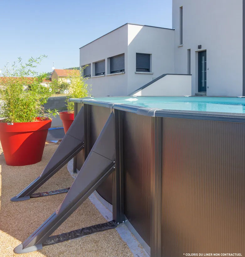 PISCINE ACIER 6,10x3,75 H 1,32 GRAPHITE 6 PISCINE ACIER 6,10x3,75 H 1,32 GRAPHITE – Image 6